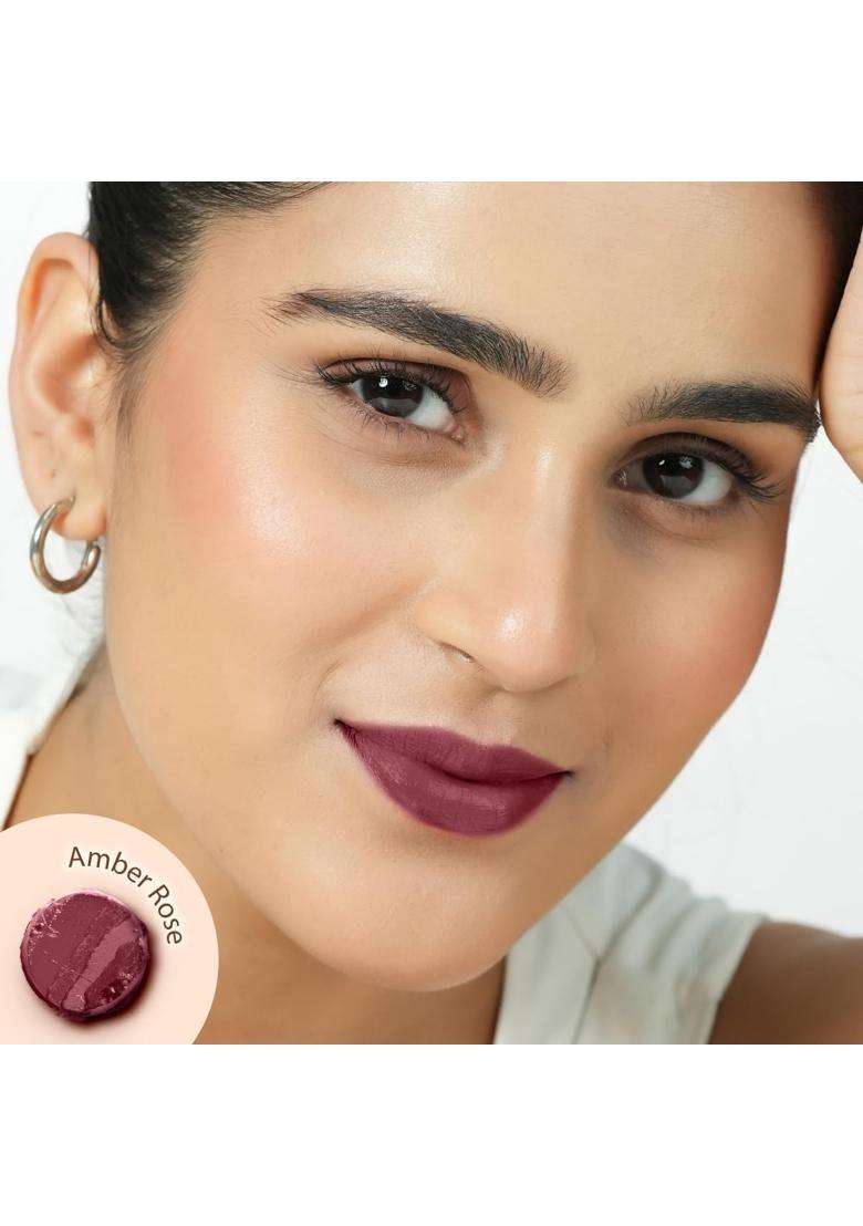 Mamaearth Moisture Matte Longstay Lipstick with Avocado Oil & Vitamin E for 12 Hour Long Stay-21 Amber Rose 2 g - Indya