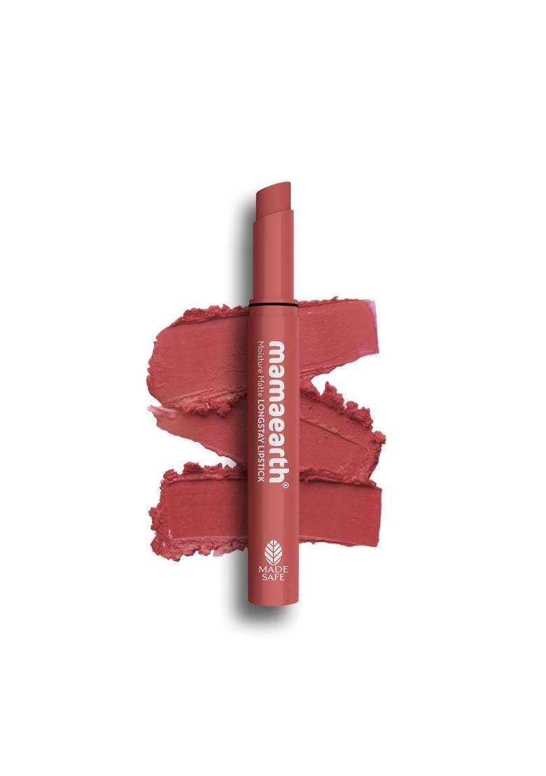 Mamaearth Moisture Matte Longstay Lipstick With Avocado Oil & Vitamin E For 12 Hour Long Stay-05 Bubblegum Nude 2 g - Indya