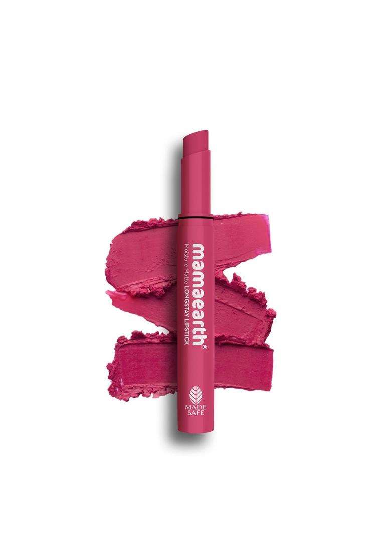 Mamaearth Moisture Matte Longstay Lipstick With Avocado Oil & Vitamin E For 12 Hour Long Stay-03 Candyfloss Pink 2 g - Indya