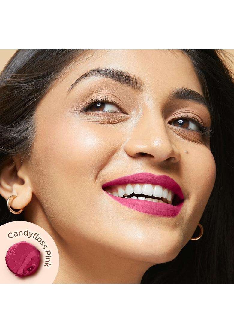 Mamaearth Moisture Matte Longstay Lipstick With Avocado Oil & Vitamin E For 12 Hour Long Stay-03 Candyfloss Pink 2 g - Indya