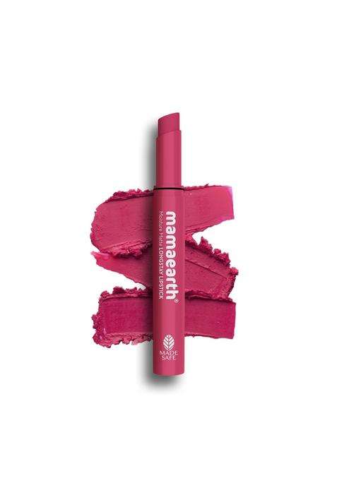 Mamaearth Moisture Matte Longstay Lipstick With Avocado Oil & Vitamin E For 12 Hour Long Stay-03 Candyfloss Pink 2 g