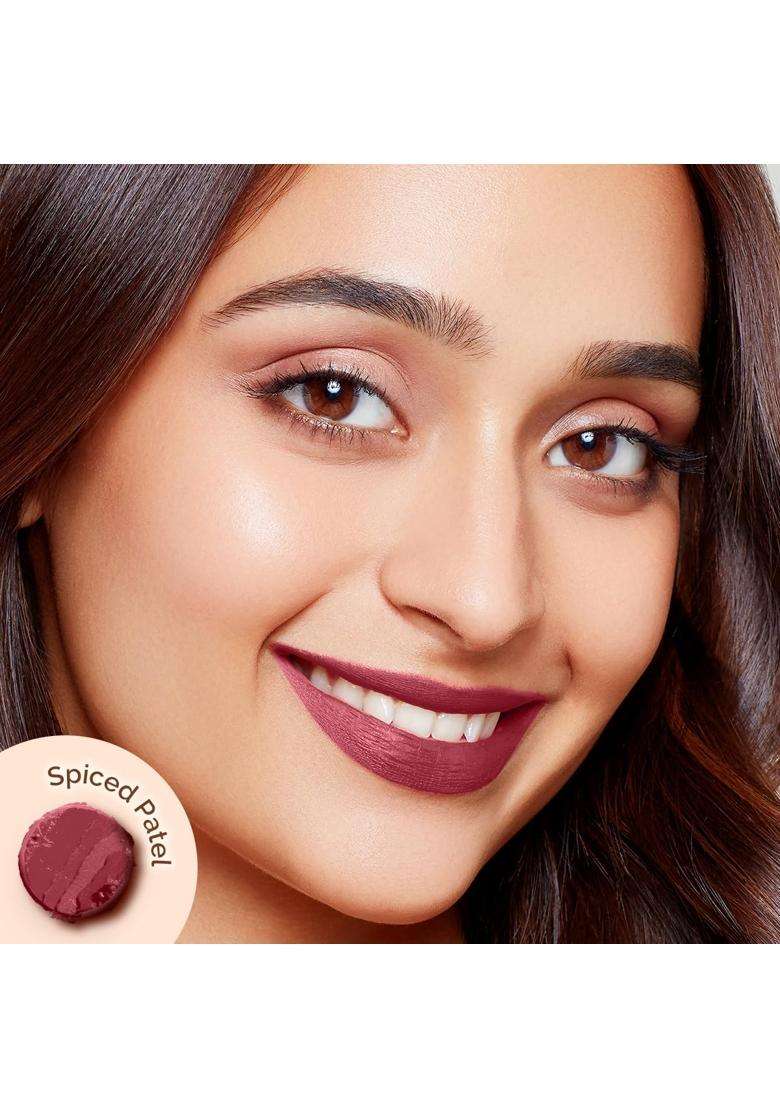 Mamaearth Moisture Matte Longstay Lipstick with Avocado Oil & Vitamin E for 12 Hour Long Stay-19 Spiced Petals 2 g - Indya