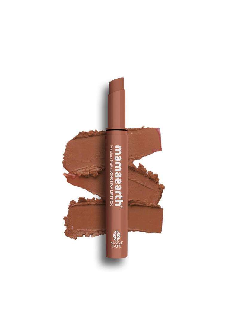 Mamaearth Moisture Matte Longstay Lipstick With Avocado Oil & Vitamin E For 12 Hour Long Stay-04 Cinnamon Nude 2 g - Indya