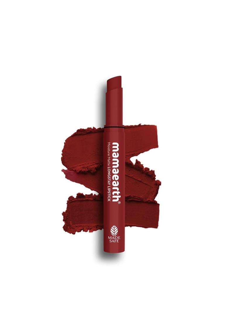Mamaearth Moisture Matte Longstay Lipstick with Avocado Oil & Vitamin E for 12 Hour Long Stay 2 g (Raisin Punch) - Indya