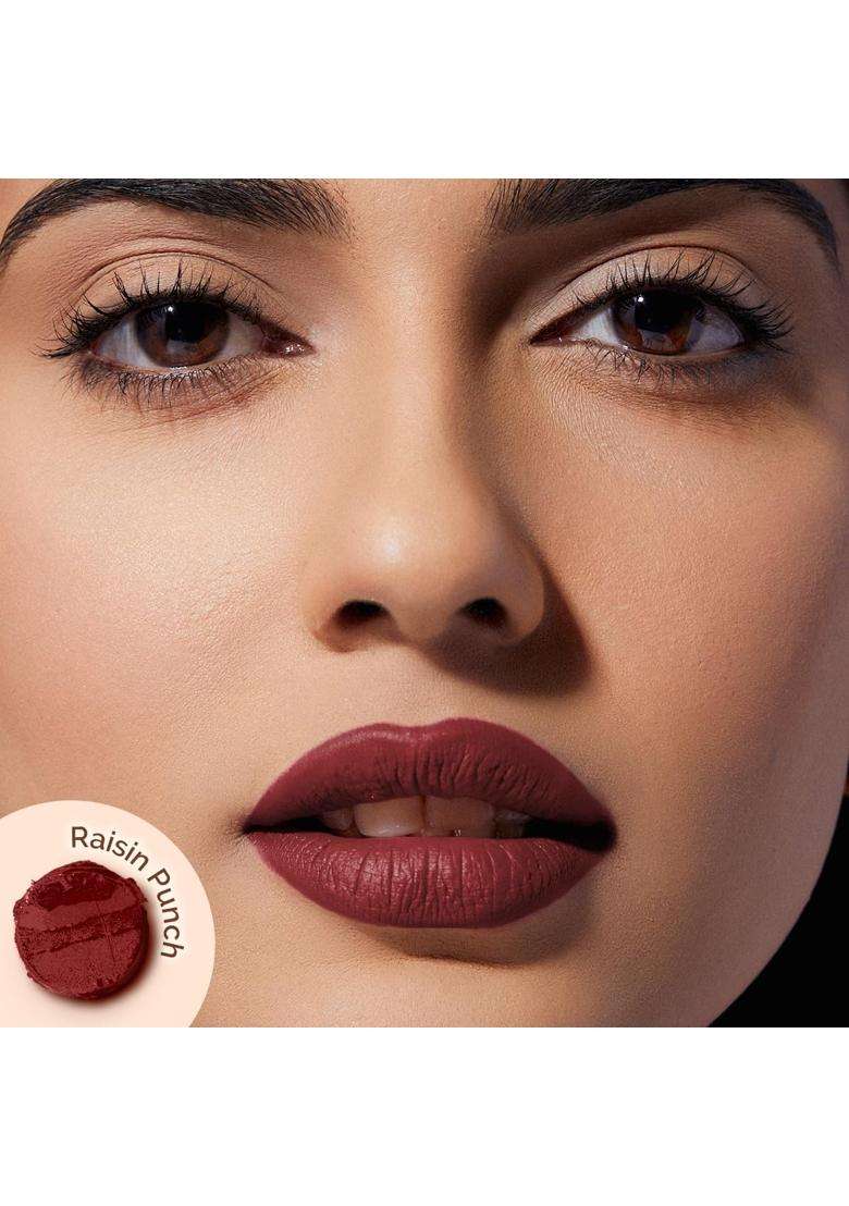 Mamaearth Moisture Matte Longstay Lipstick with Avocado Oil & Vitamin E for 12 Hour Long Stay 2 g (Raisin Punch) - Indya