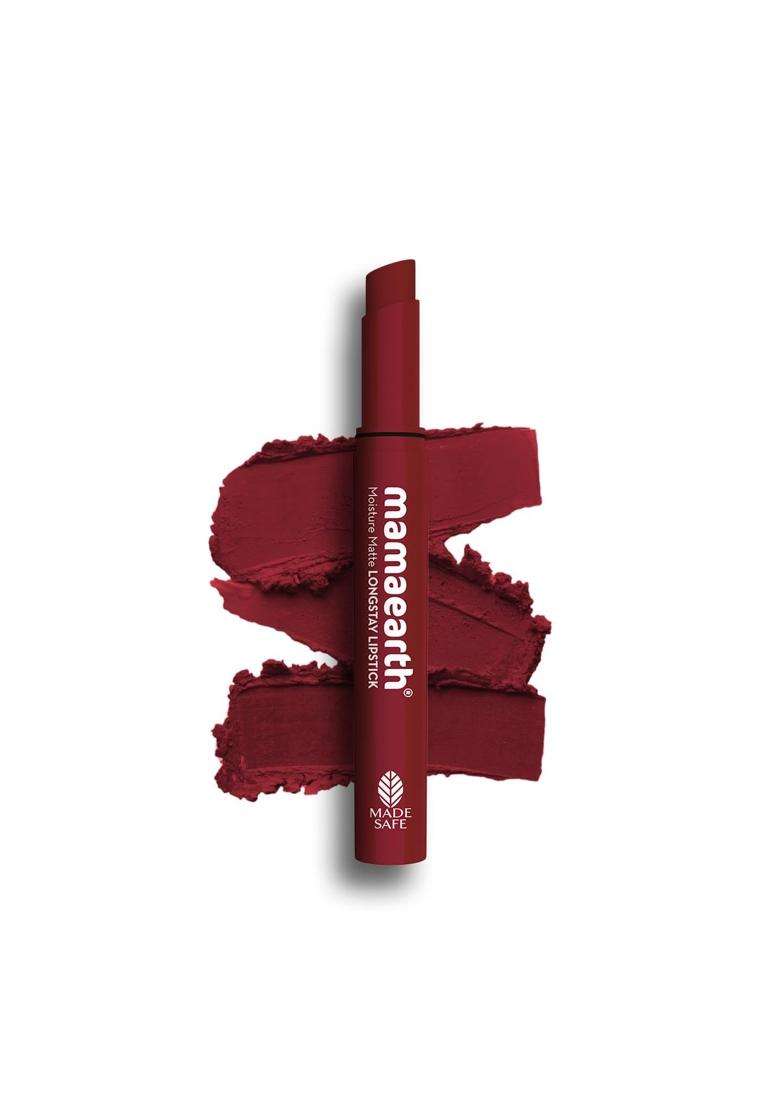 Mamaearth Moisture Matte Longstay Lipstick with Avocado Oil & Vitamin E for 12 Hour Long Stay-20 Red Caramel 2 g - Indya