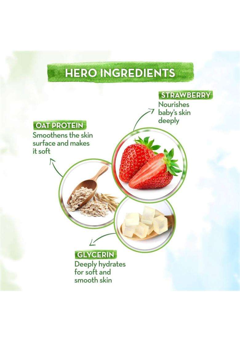 Mamaearth Super Strawberry Body Wash For Kids 300 ml | Infused with Strawberry and Oat Protein - Indya