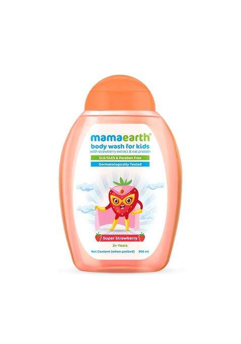 Mamaearth Super Strawberry Body Wash For Kids 300 ml | Infused with Strawberry and Oat Protein