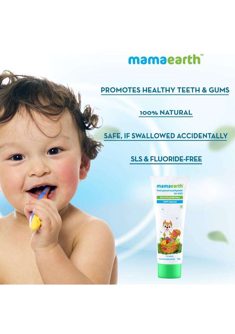 Mamaearth Fruit Punch Toothpaste 50g | Infused with Sorbitol, Silica & Glycerin - Indya
