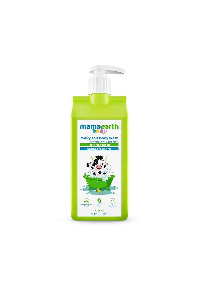Mamaearth Milky Soft Body Wash for Babies with Oats, Milk and Calendula (400 ml) - Indya