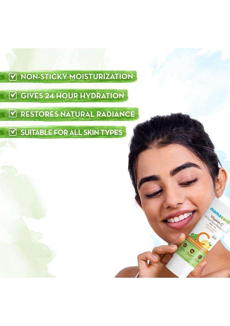 Mamaearth Vitamin C Oil-Free Moisturizer For Face with Vitamin C & Gotu Kola for Skin Illumination 80 g - Indya