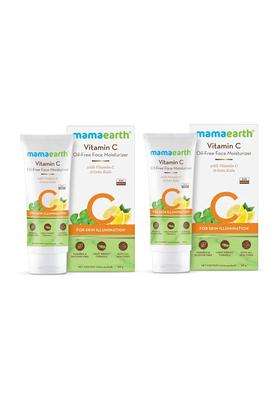 Mamaearth Vitamin C Oil-Free Moisturizer For Face with Vitamin C & Gotu Kola for Skin Illumination 80 g (Pack of 2)