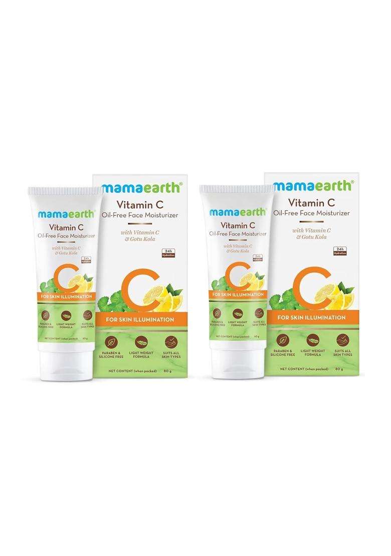 Mamaearth Vitamin C Oil-Free Moisturizer For Face with Vitamin C & Gotu Kola for Skin Illumination 80 g (Pack of 2) - Indya
