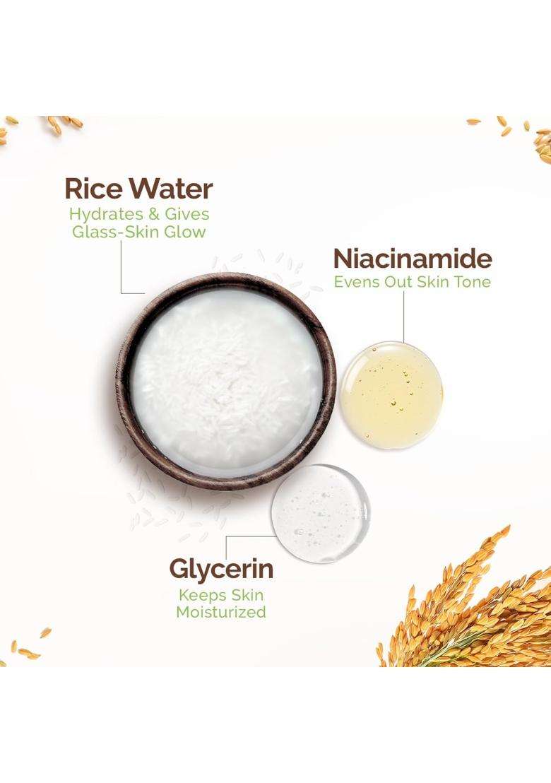 Mamaearth Rice Water Tone Up Face Cream with Rice Water & Niacinamide for Glass Skin 50g | Instantly Brightens | Even Skin Tone | Adds Glow - Indya