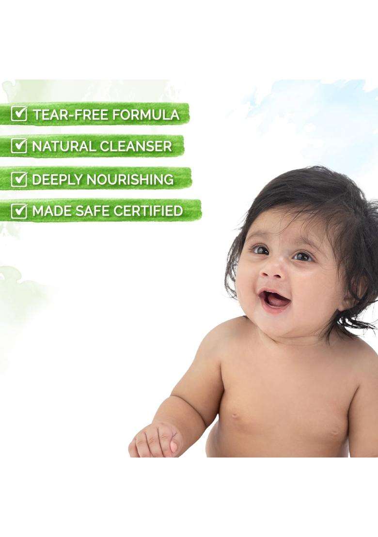 Mamaearth Deeply Nourishing Body Wash For Babies 200 ml | Infused with Coconut Oil, Orange Essential Oil & Aloe Vera Extract - Indya