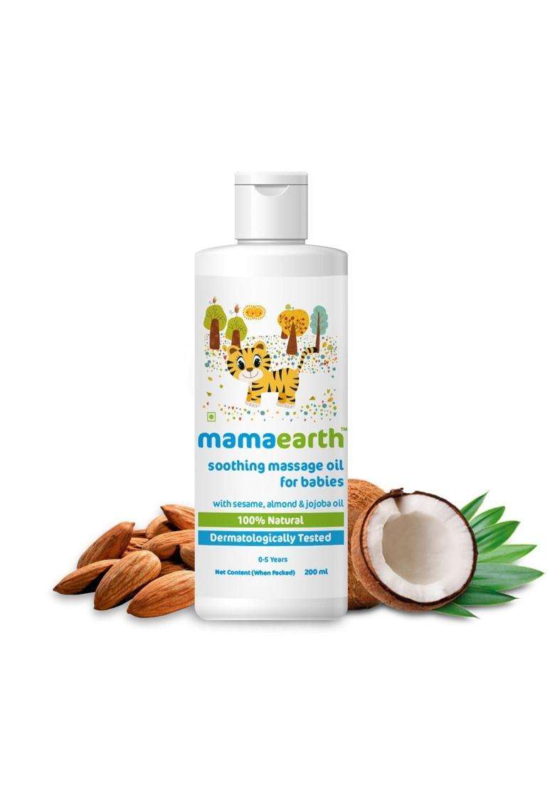 Mamaearth Soothing Massage Oil for Babies 200 ml | Infused with Sesame, Almond & Jojoba Oil - Indya