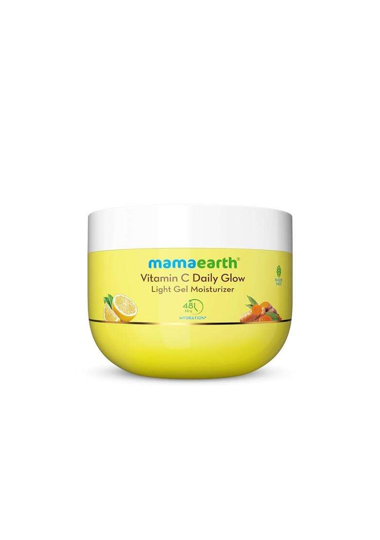 Mamaearth Vitamin C Daily Glow Light Gel Moisturizer With Vit C & Turmeric For Skin Brightening 200 g | Long-Lasting, Nonsticky Hydration - Indya