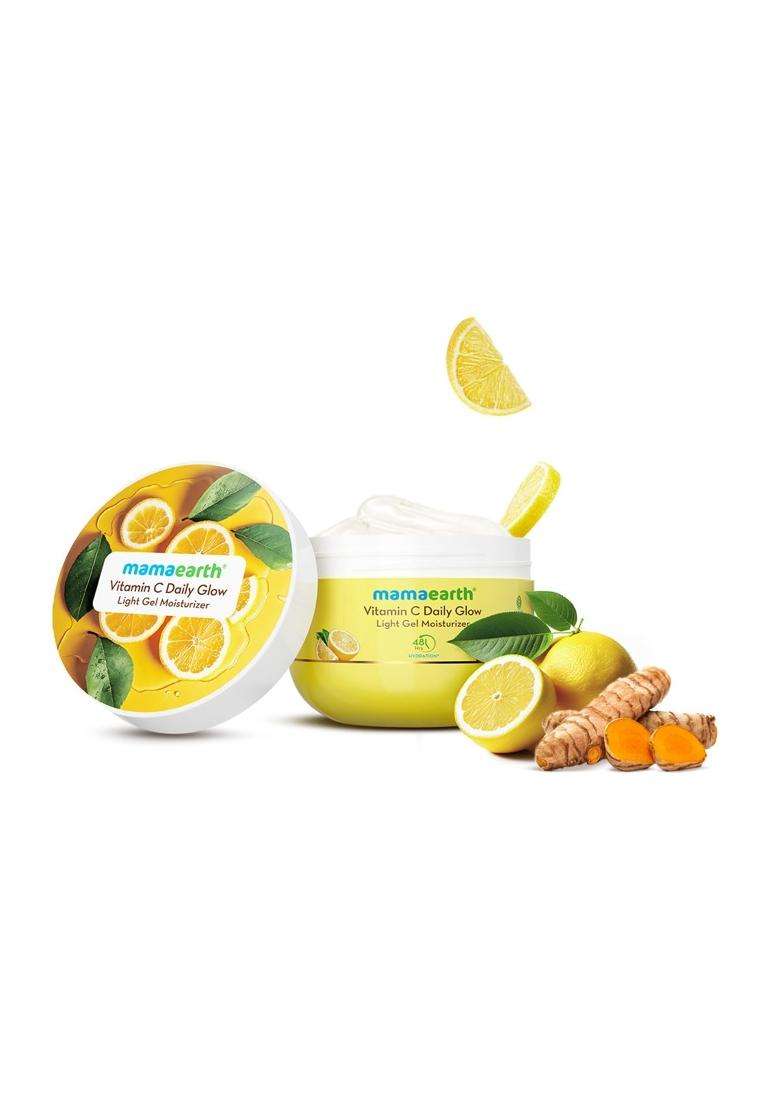 Mamaearth Vitamin C Daily Glow Light Gel Moisturizer With Vit C & Turmeric For Skin Brightening 200 g | Long-Lasting, Nonsticky Hydration - Indya