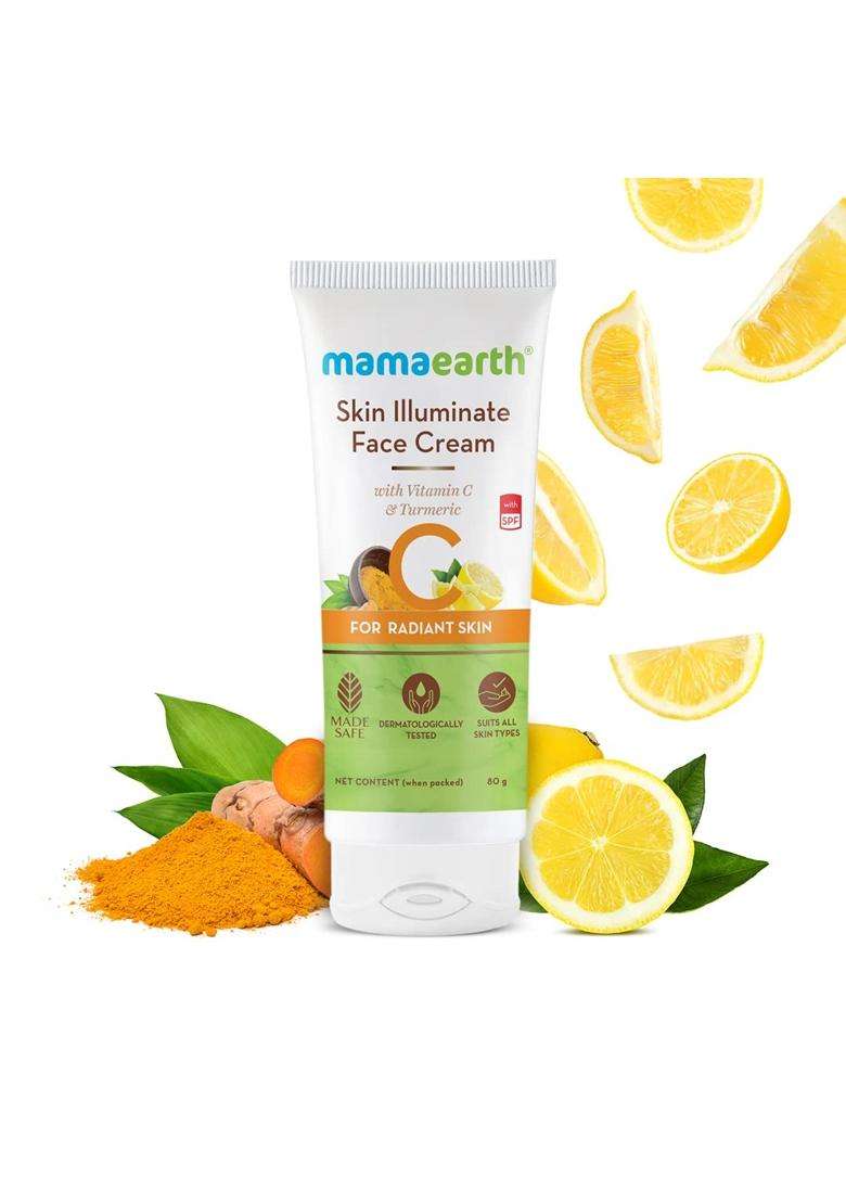 Mamaearth Skin Illuminate Face Cream, For Skin Brightening, With Vitamin C And Turmeric For Radiant Skin 80 g - Indya