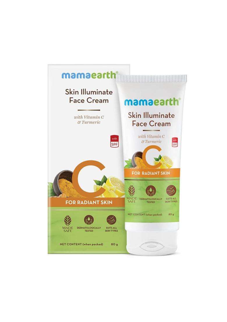 Mamaearth Skin Illuminate Face Cream, For Skin Brightening, With Vitamin C And Turmeric For Radiant Skin 80 g - Indya