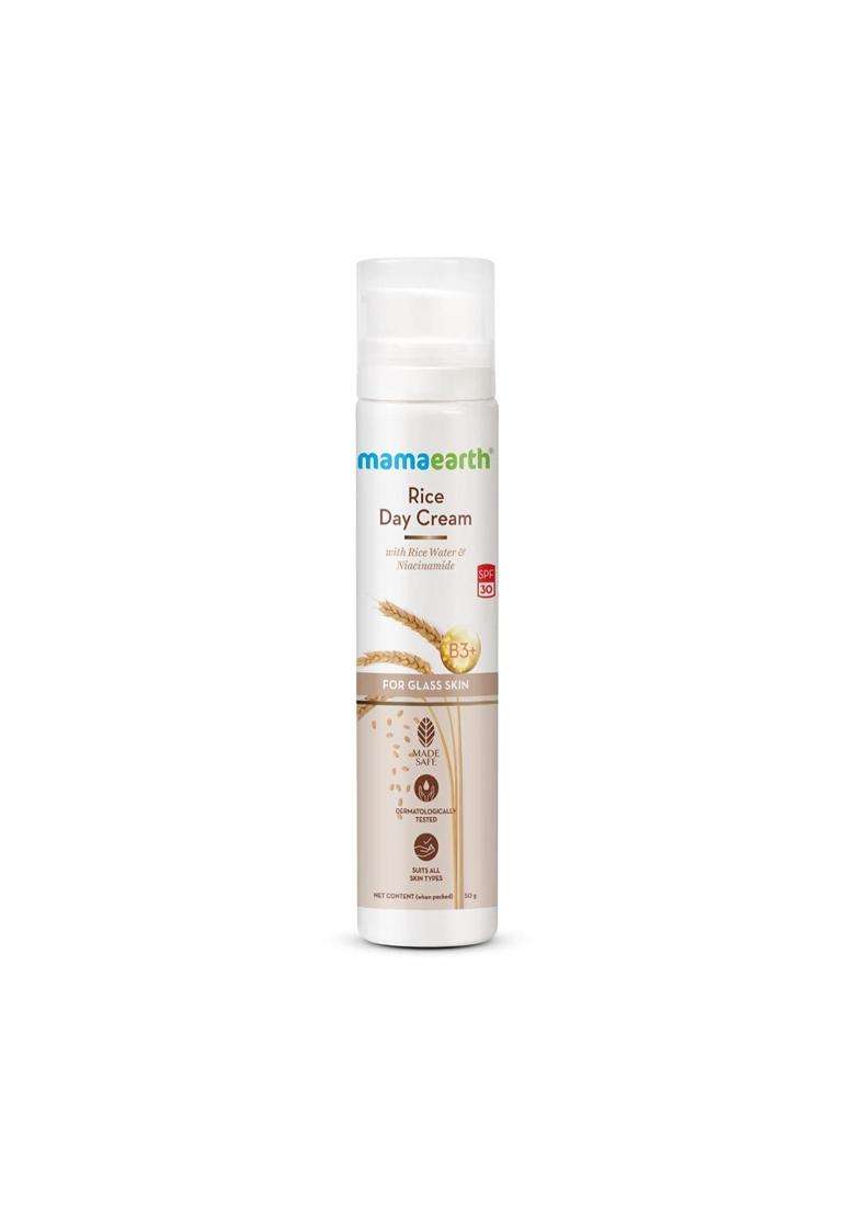 Mamaearth Rice Day Cream for daily use, With Rice Water & Niacinamide for Glass Skin 50 g - Indya