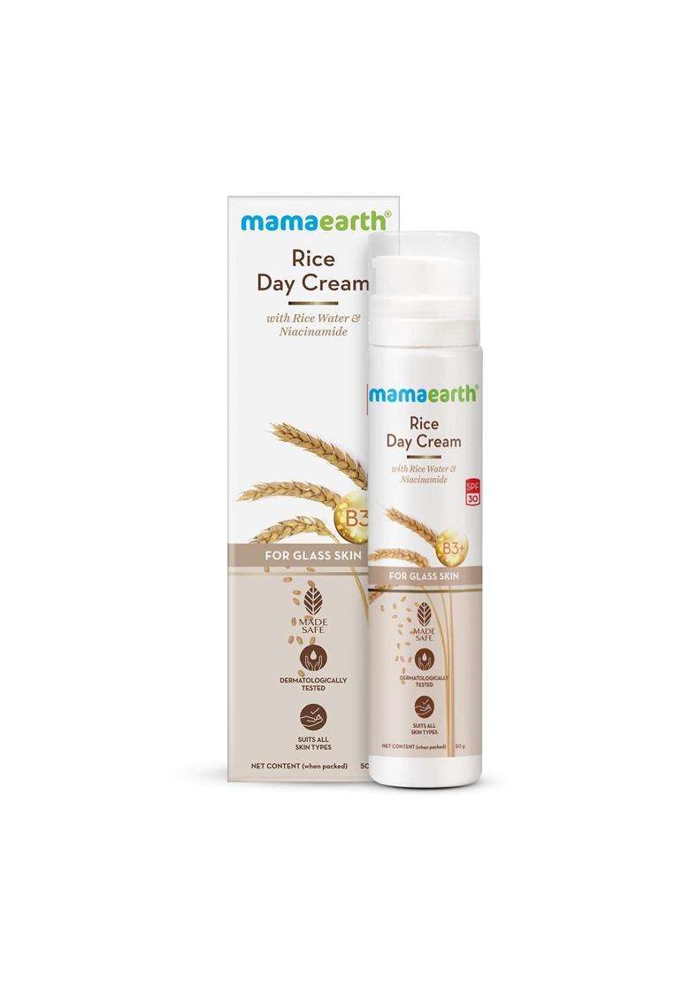 Mamaearth Rice Day Cream for daily use, With Rice Water & Niacinamide for Glass Skin 50 g - Indya