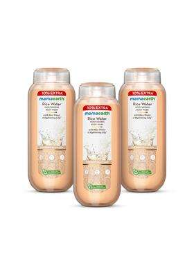 Mamaearth Rice Water Moisturizing Body Wash with Rice Water & Hydrating Lily Scent for Dewy Glass Skin 275 ml (Pack of 3) | Intensely Moisturizes