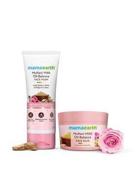 Mamaearth Multani Mitti Face Wash -100 ml & Face Pack (Pack of 2) | 200 g