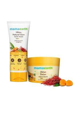 Mamaearth Ubtan Face Wash -100 ml & Detan Face Pack (Pack of 2) | 200 g