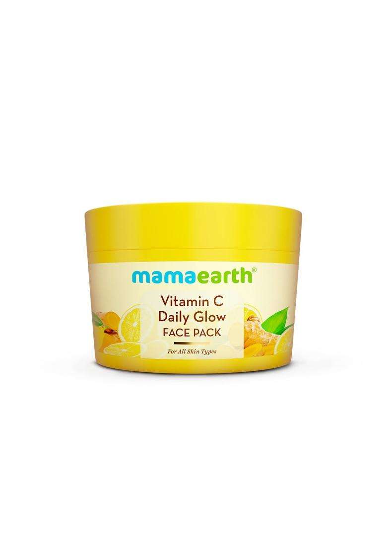 Mamaearth Vitamin C Daily Glow Face Pack with Vitamin C & Turmeric 200g | Natural, DIY-like Texture | Instantly Brightens Skin, Adds Glow - Indya