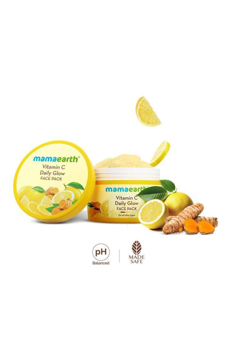 Mamaearth Vitamin C Daily Glow Face Pack with Vitamin C & Turmeric 200g | Natural, DIY-like Texture | Instantly Brightens Skin, Adds Glow - Indya