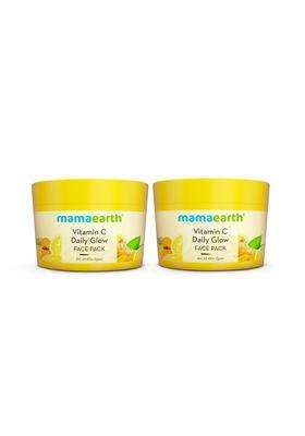 Mamaearth Vitamin C Daily Glow Face Pack with Vitamin C & Turmeric 200 g (Pack of 2) | Natural, DIY-like Texture | Instantly Brightens Skin, Adds Glow