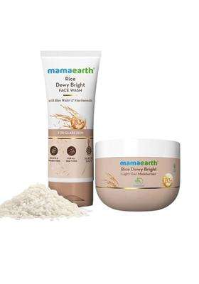 Mamaearth Rice Dewy Bright Face Wash- 100 ml & Gel Moisturizer- 200 g (Pack of 2)