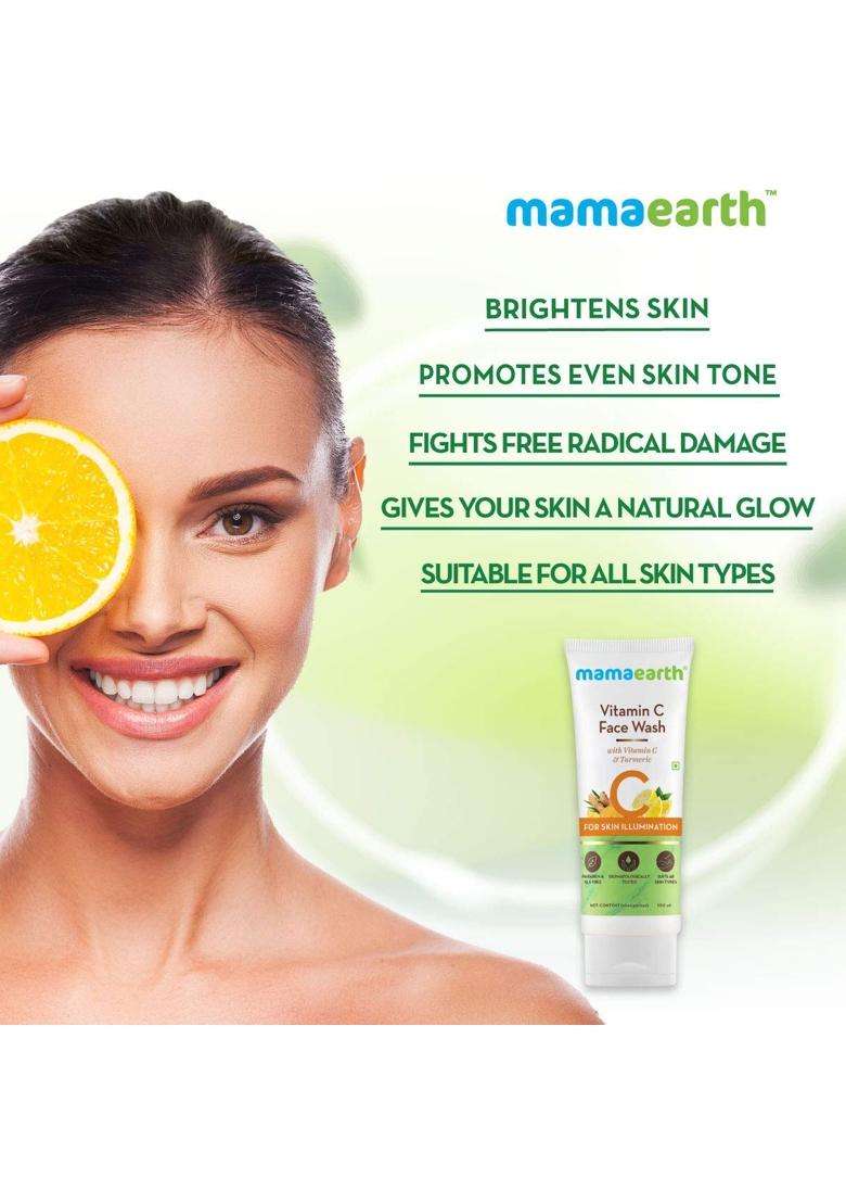 Mamaearth Vitamin C Radiance Combo(Vitamin C Face Wash 100 ml + Face Serum 30g) - Indya