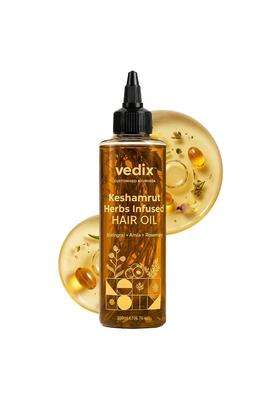 Vedix Keshamrut Herbs Infused Ayurvedic Hair Oil With Bhringraj, Amla & Rosemary 200 ml | Authentic Traditional Formula | For Men & Women