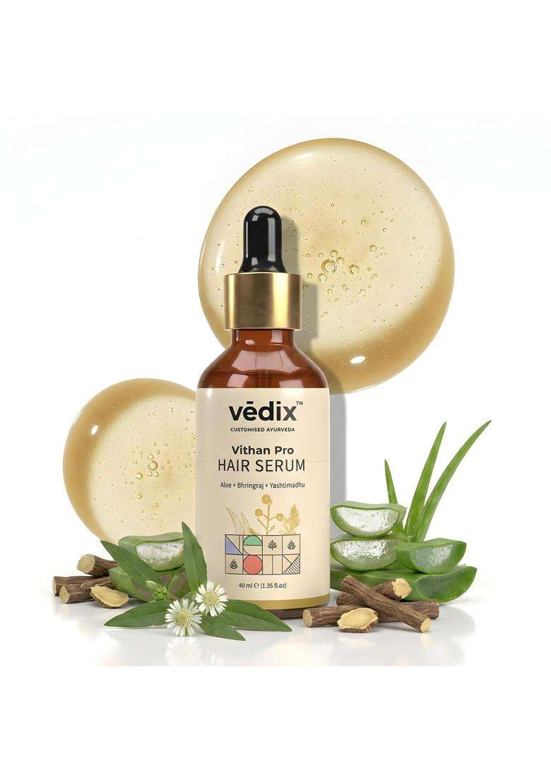 Vedix Vithan Pro Ayurvedic Hair Growth Serum For Men & Women l 40 ml | Authentic Traditional Formula - Indya
