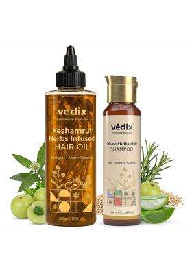 Vedix Keshamrut Ayurvedic Oil & Shampoo Combo 300 ml | Authentic Traditional Formula | For All Hair Types