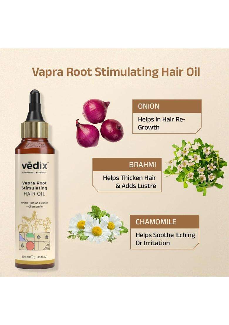 Vedix Ayurvedic Hairfall & Hair Growth 5 Pc Kit 440 ml | Authentic Traditional Formula | Dry Scalp & Wavy Hair - Indya