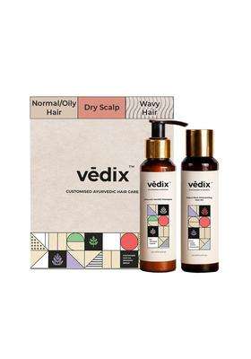Vedix Ayurvedic Anti-Hairfall Oil & Shampoo Combo 200 ml | Authentic Traditional Formula | Dry Scalp & Wavy Hair