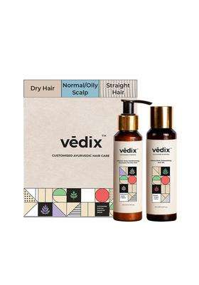 Vedix Ayurvedic Hair Oil & Shampoo Combo 200 ml | Authentic Traditional Formula | Normal/Oily Scalp & Straight Hair