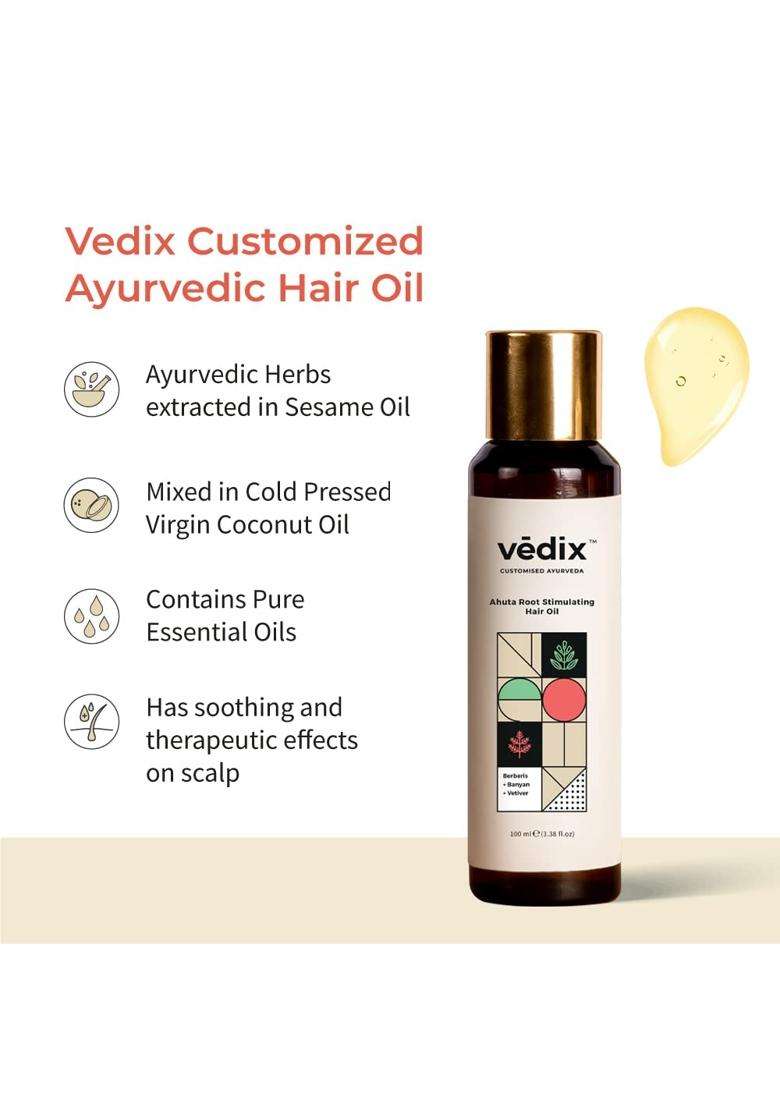 Vedix Ayurvedic Hair Oil & Shampoo Combo 200 ml | Authentic Traditional Formula | Normal/Oily Scalp & Straight Hair - Indya