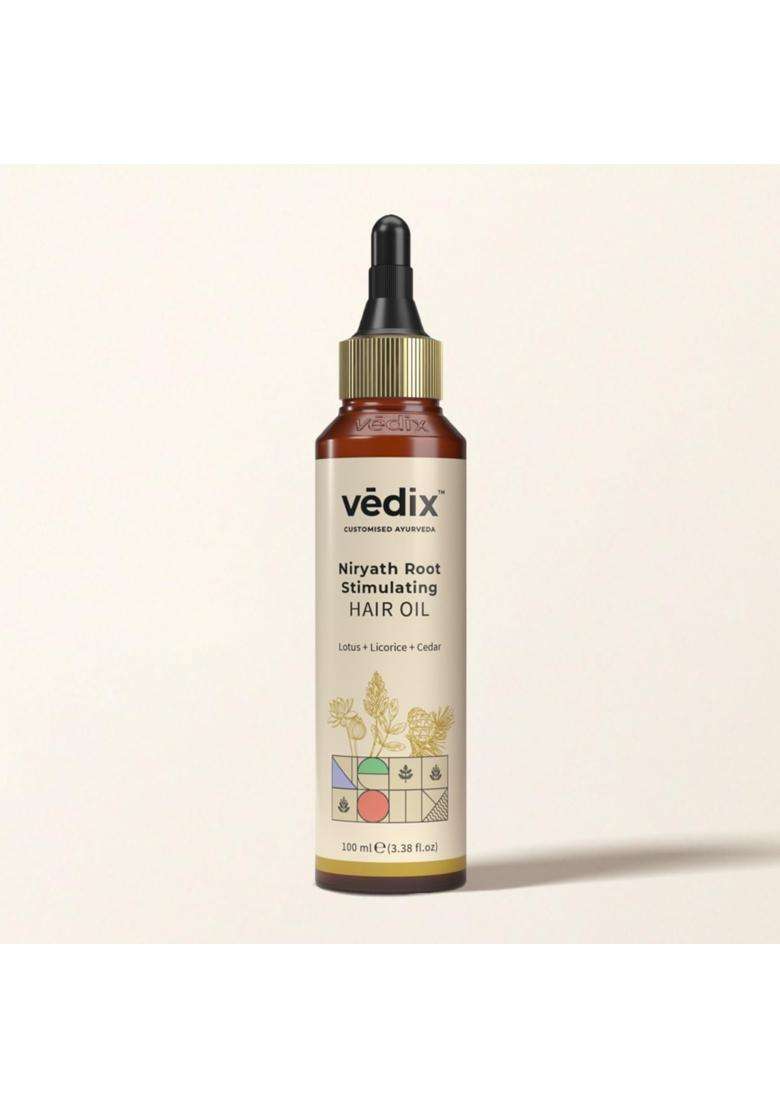 Vedix Niryath Ayurvedic Hair Oil 100 ml | Authentic Traditional Formula | Dry Scalp & Straight Hair l 100 ml - Indya