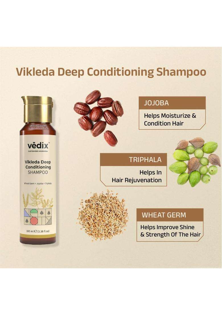 Vedix Ayurvedic Anti-Hairfall & Hair Growth 5 Pc Kit 440 ml | Authentic Traditional Formula | Oily Scalp &Wavy Hair - Indya