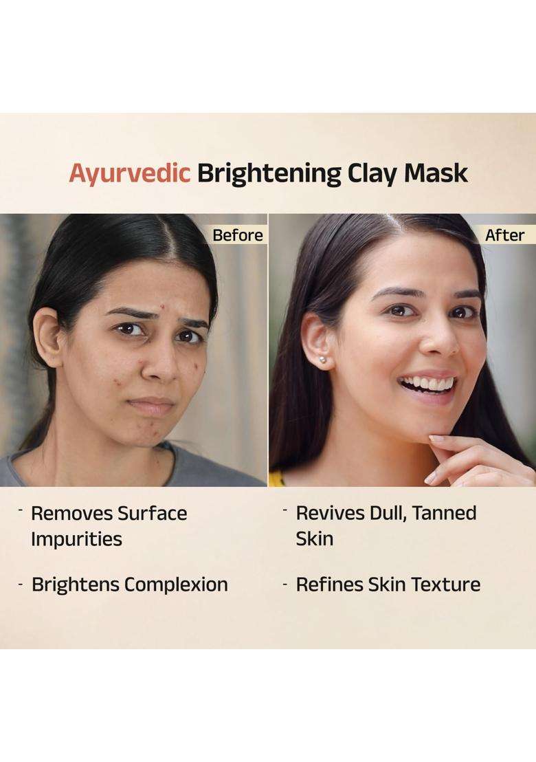 Vedix Rejat Ayurvedic Brightening Clay Face Mask 100 g | Authentic Traditional Formula | Tanned Skin - Indya