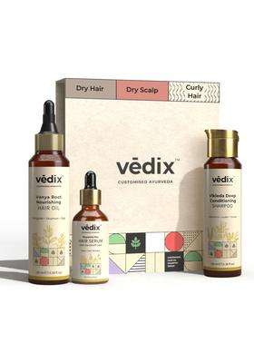 Vedix Ayurvedic Hair care 3 Pc Kit 240 ml | Authentic Traditional Formula | Normal/Oily & Curly | Dry Scalp