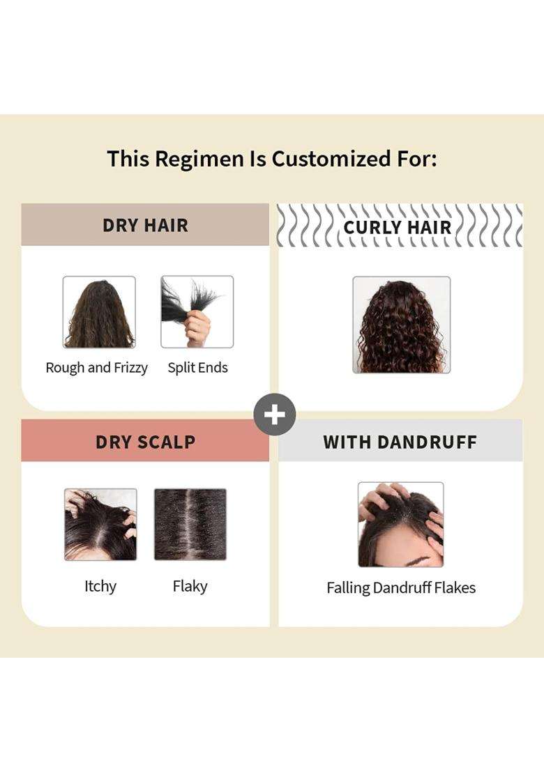 Vedix Ayurvedic Hair care 3 Pc Kit 240 ml | Authentic Traditional Formula | Normal/Oily & Curly | Dry Scalp - Indya