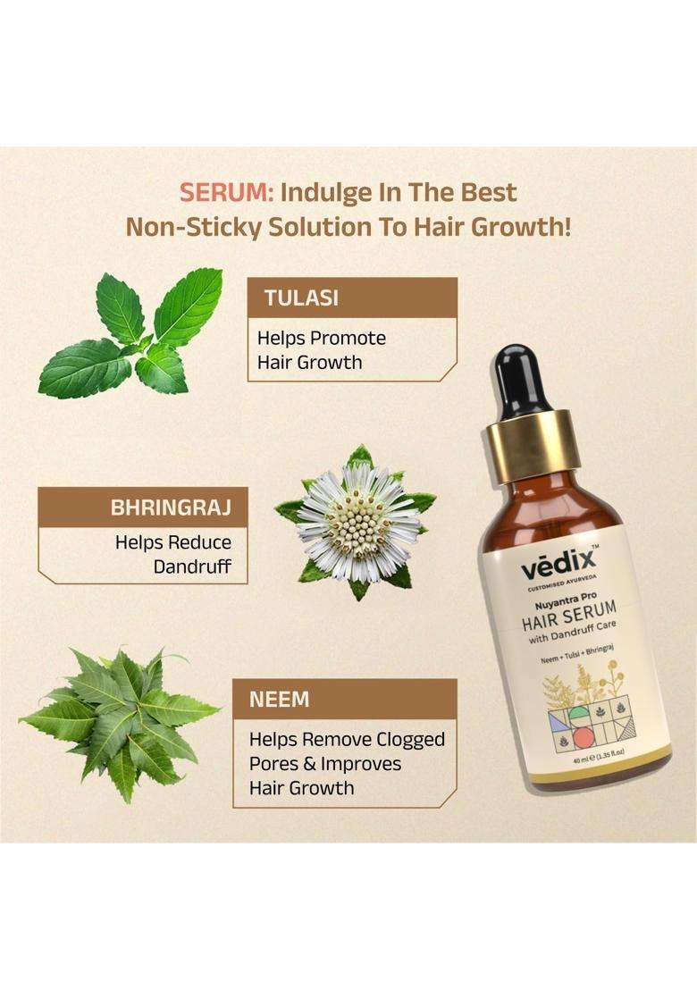 Vedix Ayurvedic HairCare 3 Pc Kit 240 ml | Authentic Traditional Formula | Normal/Oily Scalp & Straight Hair - Indya