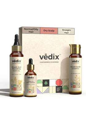 Vedix Ayurvedic Anti-Hairfall 3 Pc Kit 240 ml | Authentic Traditional Formula | Dry Scalp & Curly Hair