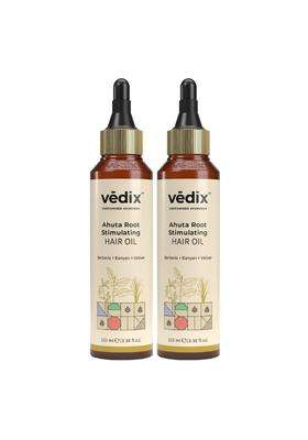 Vedix Ahuta Ayurvedic Anti-Hairfall Oil 100 ml (Pack of 2) | Authentic Traditional Formula | Normal-Oily Scalp