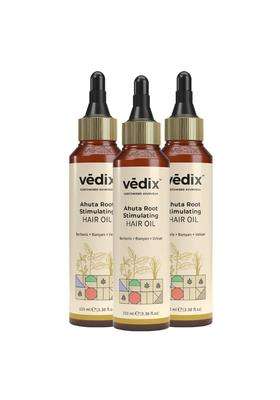 Vedix Ahuta Ayurvedic Anti-Hairfall Oil 33.33 ml (Pack of 3) | Authentic Traditional Formula | Normal-Oily Scalp